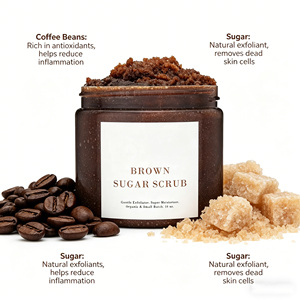 100% Organic Arabica Coffee <strong>Body</strong> <strong>Scrub</strong> with Aloe Vera &amp; Coconut Oil Natural Exfoliator for Normal Skin Brown Sugar Coffee <strong>Scrub</strong> - Product Image 4