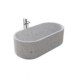Bañera Independiente de Mármol Blanco Carrara de Diseño Moderno y Lujo, Precio de Fábrica OEM BT-130A-CARA - Product Image 1