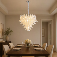 Lustre moderne de luxe en verre de Murano, tubes multicouches, luminaire suspendu pour salon, salle à manger, hôtel, projet