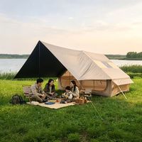 Tente de camping familiale d'extérieur portable, personnalisable, imperméable, en tissu Oxford, avec auvent, tente gonflable OEM