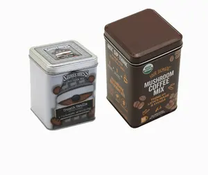 Квадратная Металлическая Жестяная Банка, жестяная коробка для чая, упаковка кофейных зерен, упаковочный контейнер