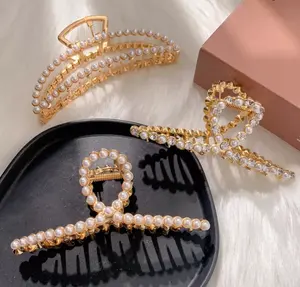 Haarspelden Bruids Haaraccessoires Haarspeldjes Pearl Haar Clip Set Zoete Kristal Non Slip Metalen Koreaanse Luxe 8 Stuks Set Custom geschenken