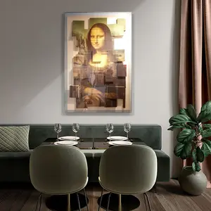 Decorazione per <span class=keywords><strong>la</strong></span> casa tecnica mista arte acrilico ritratto parete arte Mona Lisa carta pittura 3D - Product Image 6