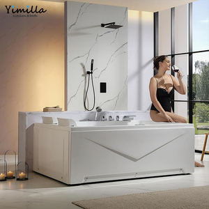 Pietra resina Freestanding vasca da bagno vendita calda diretta della fabbrica a buon mercato prezzo acrilico moderno Freestanding 2 persona vasca da bagno - Product Image 5