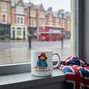 Mug à café en porcelaine 11 oz, motif Ours <span class=keywords><strong>Paddington</strong></span> style Dolomite Angleterre 2026, avec poignée, compatible lave-vaisselle et micro-ondes, idéal pour les voyages - Product Image 3