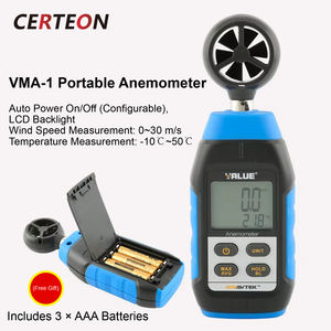 Tragbares Digitalanemometer mit Hintergrundbeleuchtung für Luftstrom und Windgeschwindigkeitsmessung - Product Image 2