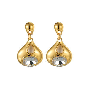 <span class=keywords><strong>Pendientes</strong></span> de Zirconia en Forma de Lágrima, Chapados en Oro Real de 18K sobre Acero Inoxidable, Resistentes a la Decoloración, Ligeros, Joyería Vintage de Lujo <span class=keywords><strong>para</strong></span> Mujer - Product Image 6