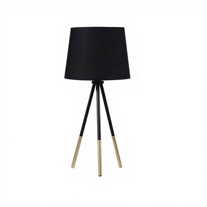 Manufacturer Antique Gold & Black 3 Legs Metal Table <b>Lamp</b> for Bedside for Bedroom Decorations High Quality Office Table <b>Lamp</b> - Product Image 1