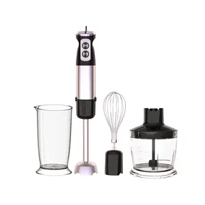 4-In-1 Electric Hand Blender Set with Immersion and Stick Blenders Push Button Plastic Container Stepless Speed Control