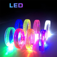 Bracelet à bulles plat à large bande LOGO personnalisé avec des fournitures de fête d'événement en gros de haute qualité Bracelets LED colorés