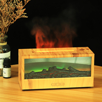 Humidificateur ultrasonique à effet de flamme avec diffuseur d'aromathérapie Huile essentielle Cheminée Design Mini Train Garantie 1 an-Dropship