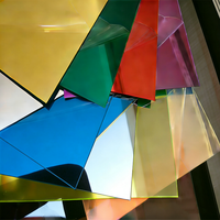 Feuille de miroir PMMA or et argent, autocollante, en plastique, feuille de miroir acrylique