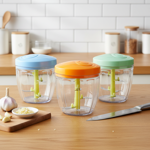 Picador de Ajo Manual con <span class=keywords><strong>Cuerda</strong></span>, <span class=keywords><strong>Picadora</strong></span> de Ajo Portátil, Cortador de Verduras Multifuncional para Cocina, Camping y Uso en Autocaravanas - Product Image 6