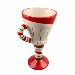 2025 Vintage Winking and Smiling Santa Faces 12 Ounce <span class=keywords><strong>Dolomite</strong></span> Ceramic Christmas Mug Juego de 2 - Product Image 4