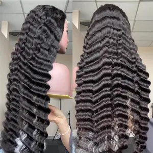 Raw Hair Glueless Pre Pluck Wig 13x4 Lace Front Human Hair Wigs Hd Lace Frontal Loose Deep Wave Curly Wigs 1 Piece Long