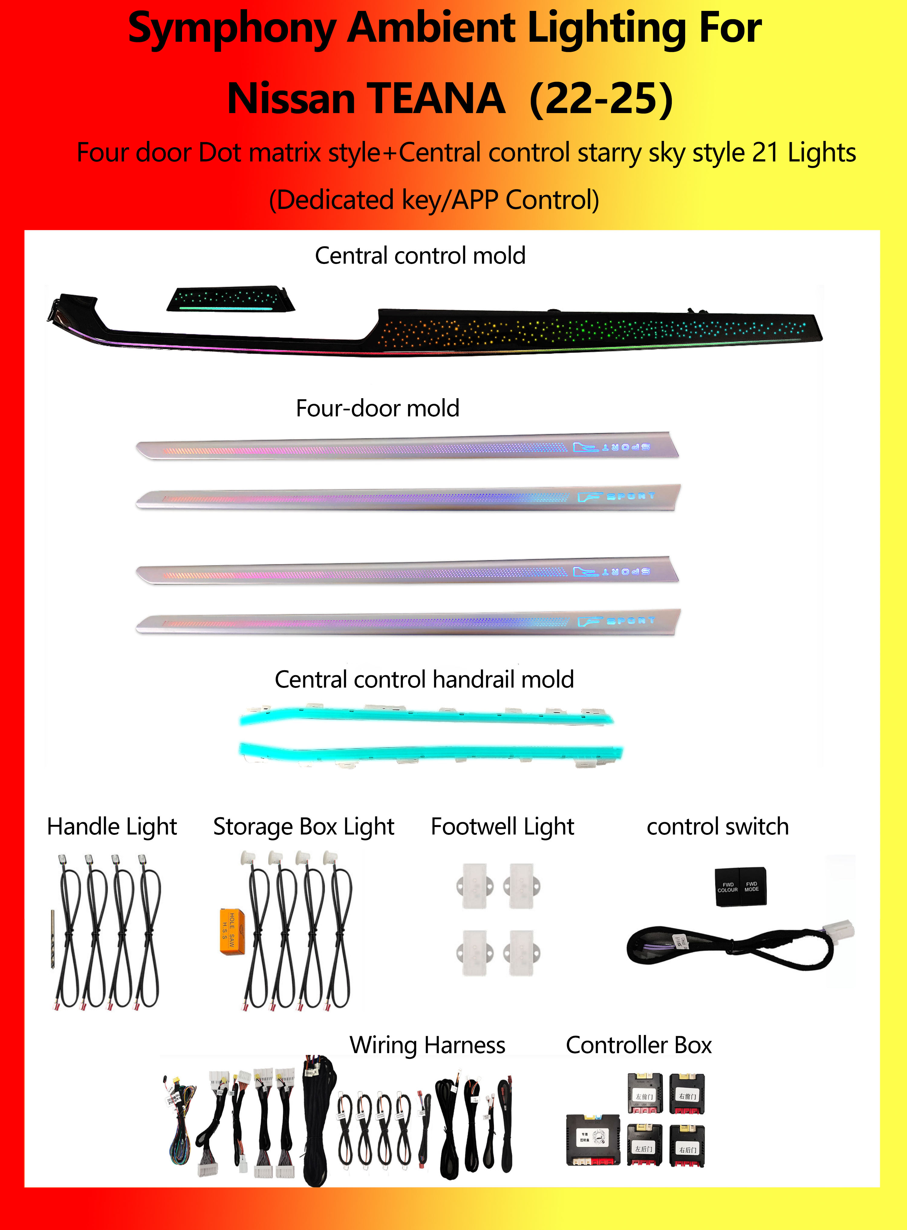 นิสสัน เทียน่า ดอทเมทริกซ์ + ไฟดาวบนหลังคาคอนโซลกลาง 21 ดวง