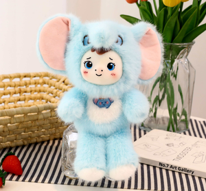 Porte-clés en peluche mignon de dessin animé, figurine animalière (Panda, Lapin, Grenouille, Éléphant, <span class=keywords><strong>Lion</strong></span>, Pingouin), mini pendentif de sac à dos en peluche, cadeau - Product Image 4