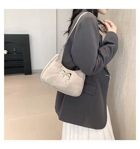 Nouveau Sac à Main Rétro pour Femme, Grande Capacité, Porté Épaule, avec Nœud Texturé et Fermeture Éclair, Idéal pour l'Automne - Product Image 2