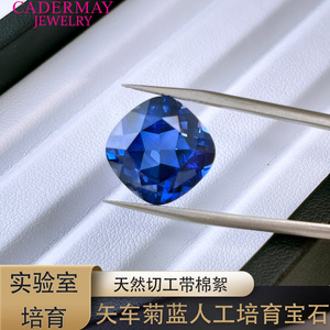 Cadarmay Jewelry Synthetic Sapphire Loose Gemstone Princess Square Blue For Jewelry Making 4x4mm To 15x15mm - Product Image 5