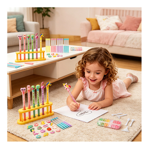 Kit de fabrication de stylos à paillettes fantaisie pour enfants, papeterie créative, cadeau ludique, accessoires scintillants, cadeau de vacances scolaires - Product Image 6