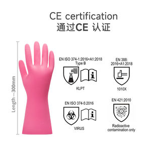 Hoge Kwaliteit Vis Schaal Grip Natuurlijke Latex Huishoudelijke Schoonmaak Handhandschoenen Hoge Elasticiteit Gegolfde Latex Handschoen - Product Image 2