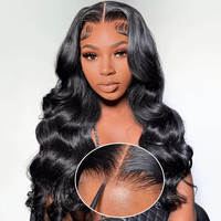 Pelucas sin pegamento con encaje frontal, cabello humano ondulado, pelucas HD 13x4 13x6 con encaje frontal para mujeres afroamericanas, pre-arrancadas