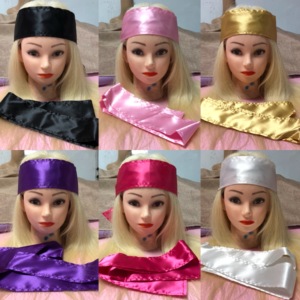 Wholesale Custom logo Girl Head Band Silk <strong>Scarf</strong> Edge Wrap Colorful <strong>Satin</strong> Head Wrap <strong>Hair</strong> Bands <strong>for</strong> Women - Product Image 2