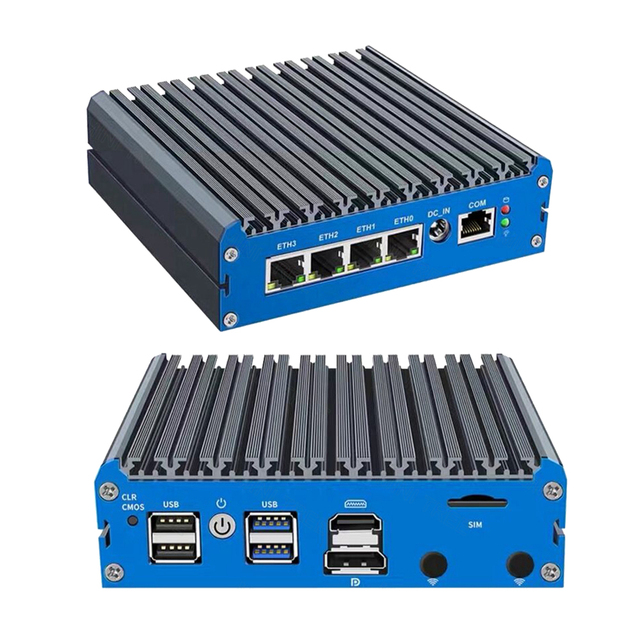 Fanless Mini Firewall Computer Celeron N5105 J6412 4x2.5G Industrial Enterprise Network Security Pfsense Mini Router PC 4G WIFI