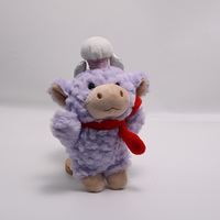 Gantungan Kunci Sapi Koki Mini Lucu, Boneka Hewan Kartun, Mainan Boneka Lembut Berbulu, Gantungan Tas Boneka Sapi Koki