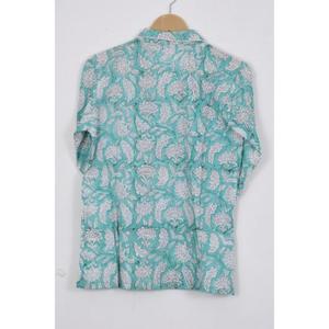 Pyjama en satin de coton pour femmes de haute qualité, ensemble 2 pièces, respirant, doux, à boutons, manches longues, taille élastique, vêtements de nuit - Product Image 2