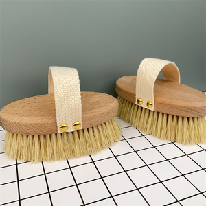 OEM Eco Vegan Sisal Bristle Dry Body Brush with Natural Bamboo Wood Scrubber for Skin & Face Care Customized Packaging
