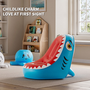 Pursuefree <b>Inflatable</b> <b>Sofa</b> Shark Design Portable Kids Chair Indoor Outdoor Play Furniture - Product Image 1