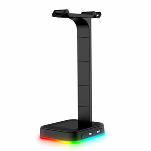 Soporte para auriculares Gamenote RGB y tira de alimentación 4 en 1 soporte para auriculares para juegos de escritorio con 2 puertos de carga USB y 2 tomas de corriente <span class=keywords><strong>Earph</strong></span> - Product Image 1