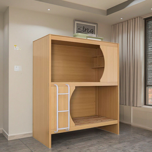 Litera de Metal de diseño moderno y duradero, cortina adjunta con Panel de madera de estilo Cápsula de China para estudiantes para apartamento y escuela - Product Image 1