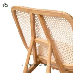 Kana Chaise Lounge <b>Chair</b> Teak Wood Frame Natural <b>Rattan</b> Eco-Friendly Modern Design for Villa Living Room <b>Dining</b> & Relaxation - Product Image 5