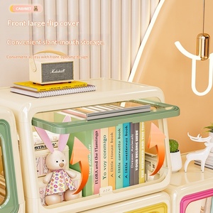 Armoire <span class=keywords><strong>de</strong></span> rangement sur pied personnalisée, étagère anti-poussière pour livres et articles <span class=keywords><strong>de</strong></span> première nécessité, avec roulettes, armoire enfant motif dessin animé, petite taille - Product Image 2