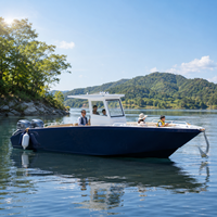 Nouveau Bateau de Pêche Robuste 2026 avec Console Centrale, Coque en Aluminium 5083, Double Moteur 200 CV, Direction Hydraulique, Système Audio Bluetooth