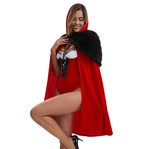 Christmas Lingerie Set For Adults With Detachable Shawl Hooded <b>Cape</b> Stage Performance Costume <b>Women's</b> Sexy Costume 8117 - Product Image 2