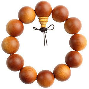 Pulsera de madera de Ciprés Cliff con cuentas redondas de 20 mm, alto contenido de aceite, unisex, joyería religiosa, rosario budista, objeto de estudio - Product Image 5