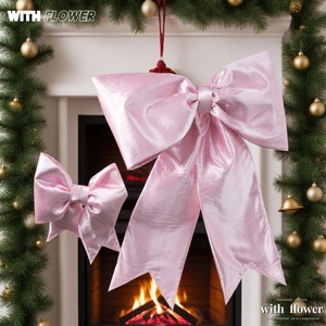 Fiocco Gigante Rosa Famoso su Internet Decorazione per Atmosfera Natalizia Carina da Esporre nelle Vetrine dei Centri Commerciali per Scattare Foto - Product Image 3