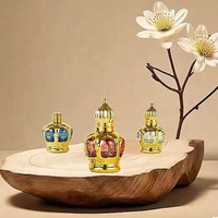 Arabe 3ml 6ml 9ml 12ml vide octogone or bouchon à vis bouteilles en verre pour parfum Attar huile essentielle Oud