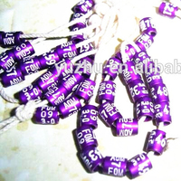 Bagues droites en aluminium pour pigeons, personnalisables dans toutes les tailles, couleur VIOLETTE, utilisées pour les perroquets et les canaris.