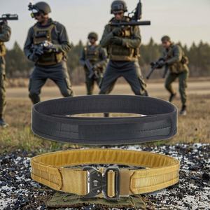Ceinture tactique robuste en nylon MOLLE de 2 pouces avec boucle à dégagement rapide en métal et découpe laser pour étuis de sécurité - Product Image 1