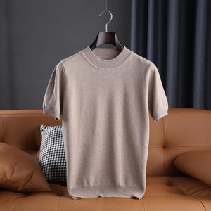 Pull en laine 100% à la mode et confortable pour hommes Méthode de tissage tricotée Conception directe à manches courtes en usine - Product Image 5