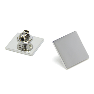 Spilla da bavero personalizzabile con nome, in oro e argento, rettangolare o quadrata, vuota - Product Image 2