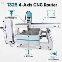 Fresadora CNC de 4 Ejes con Control PLC, Motor de 3.5KW de un Solo Husillo, Máquina de Tallado de Madera de Alta Gama