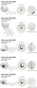 Paño de Limpieza Industrial Desechable de Alta Calidad, Sin Pelusa, de Pulpa de Madera, No Tejido, Blanco y Azul, Rollo Jumbo - Product Image 5