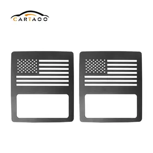 Cartaoo Black Metal Grill Tail Light Guards Cover for Jeep Wrangler TJ JK JL Rear Lamp Protective Guards