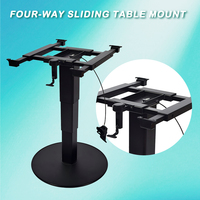 Pé de Mesa Pneumático Ajustável Reforçado para RV, Pedestal Telescópico com Base em Liga de Alumínio para Campervan e Uso Marítimo