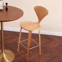 Tabouret de bar sans accoudoirs Norman Cherner, style nordique moderne, en bois massif, pour mariages, hôtels, salles à manger, cuisines, modèle CJ-657
